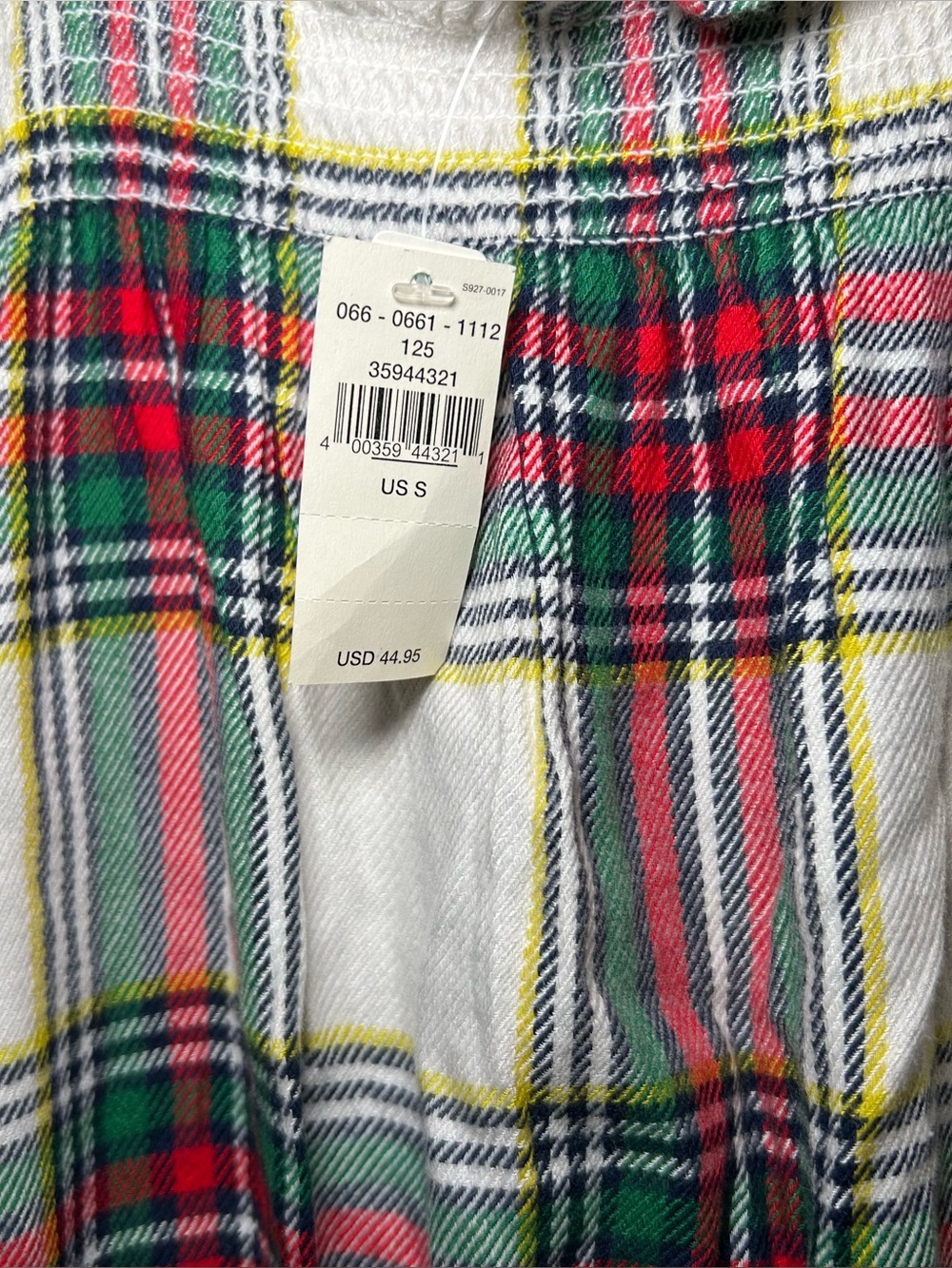 Aerie Red & Green Plaid Flannel Romper Pajamas Ruffled Small NEW Holiday - Picture 4 of 6